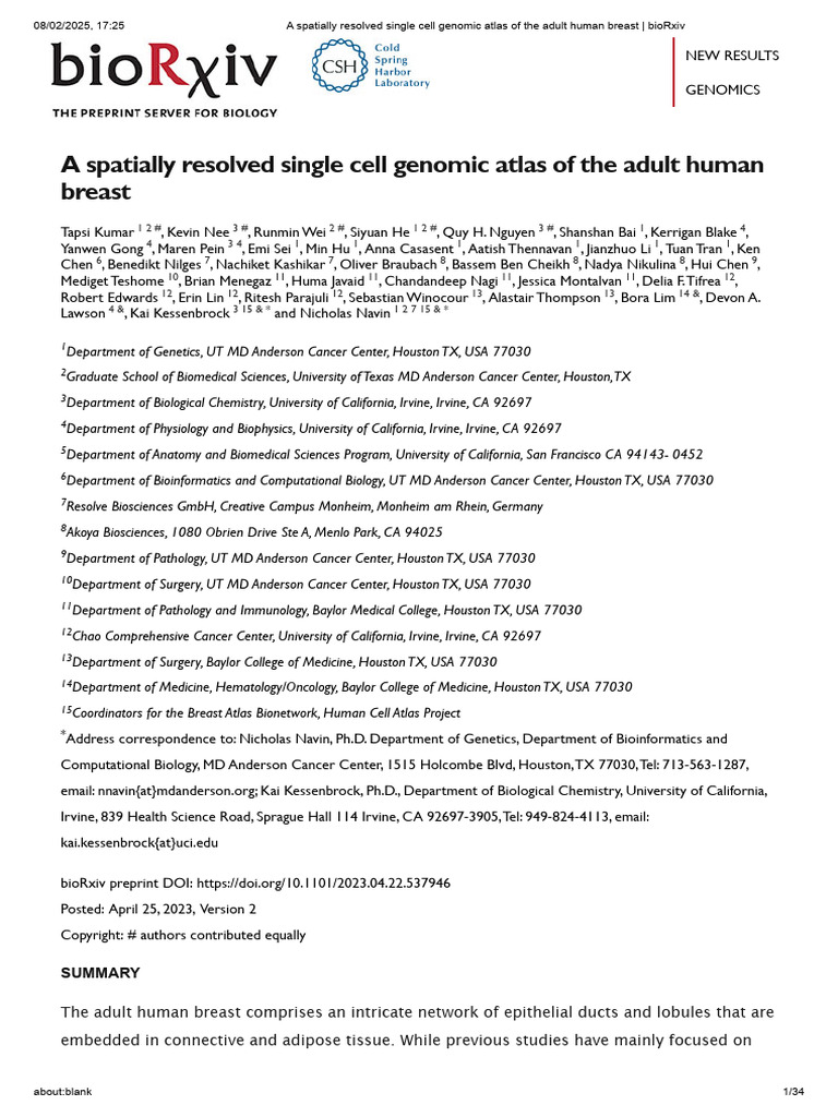 A Spatially Resolved Single Cell Genomic Atlas of The Adult Human ...