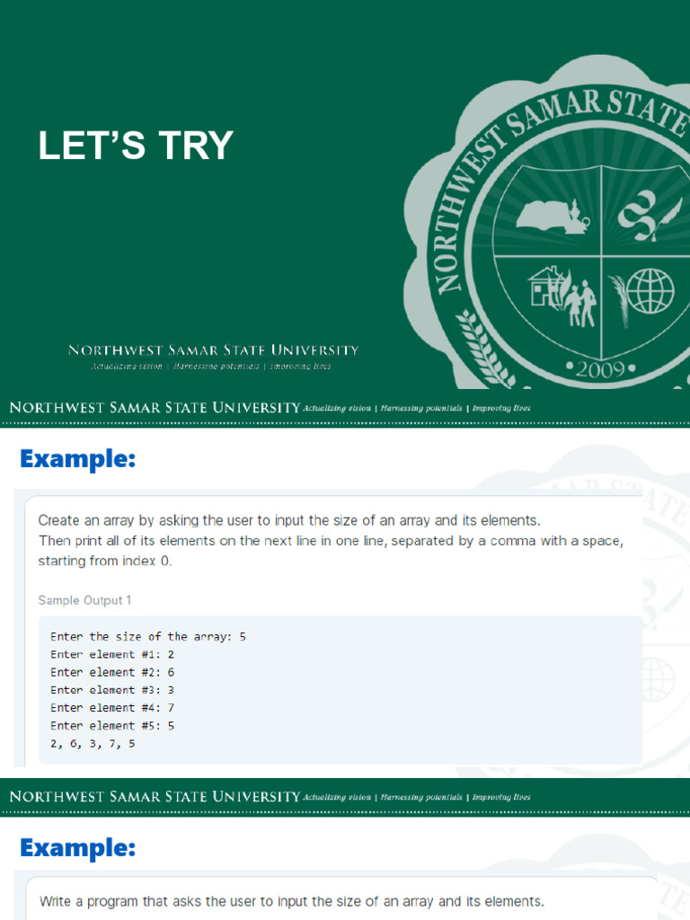 Array Activity | PDF
