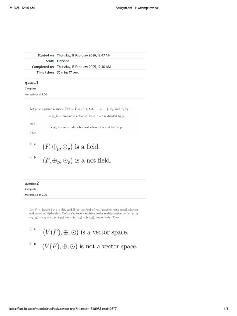 Cda102 Mathematics-Ll Assignment 1 | PDF