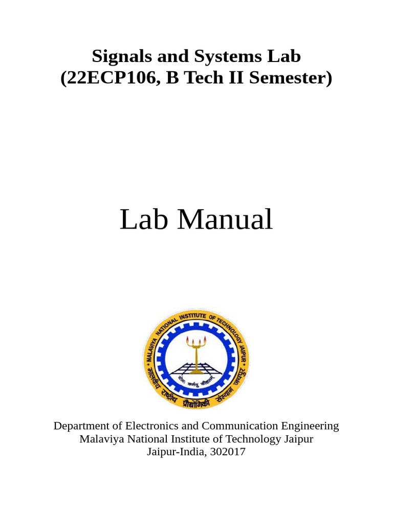 MATLAB Signals and Systems Lab Manual | PDF | Fourier Transform ...