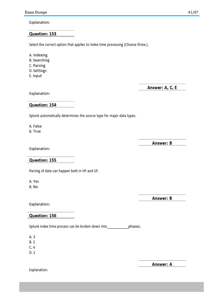 Splunk Index Time Processing Exam Guide | PDF | Computer Science ...