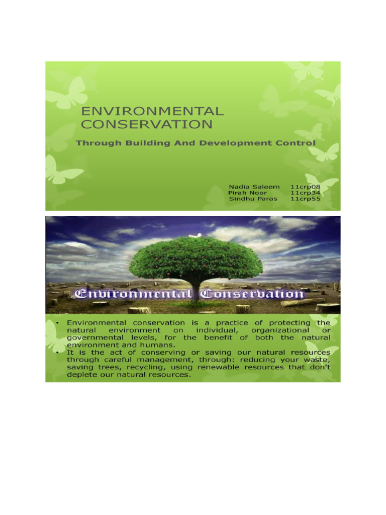 Environmental Conservation 1. | PDF