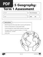 Grade 5 Term 2 Geography Assessment | PDF | Geography | Physical Geography