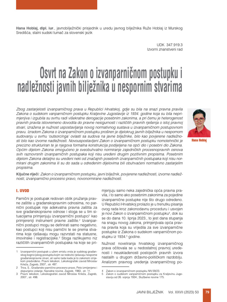 Osvrt Na Zakon o Izvanparničnom Postupku I | PDF