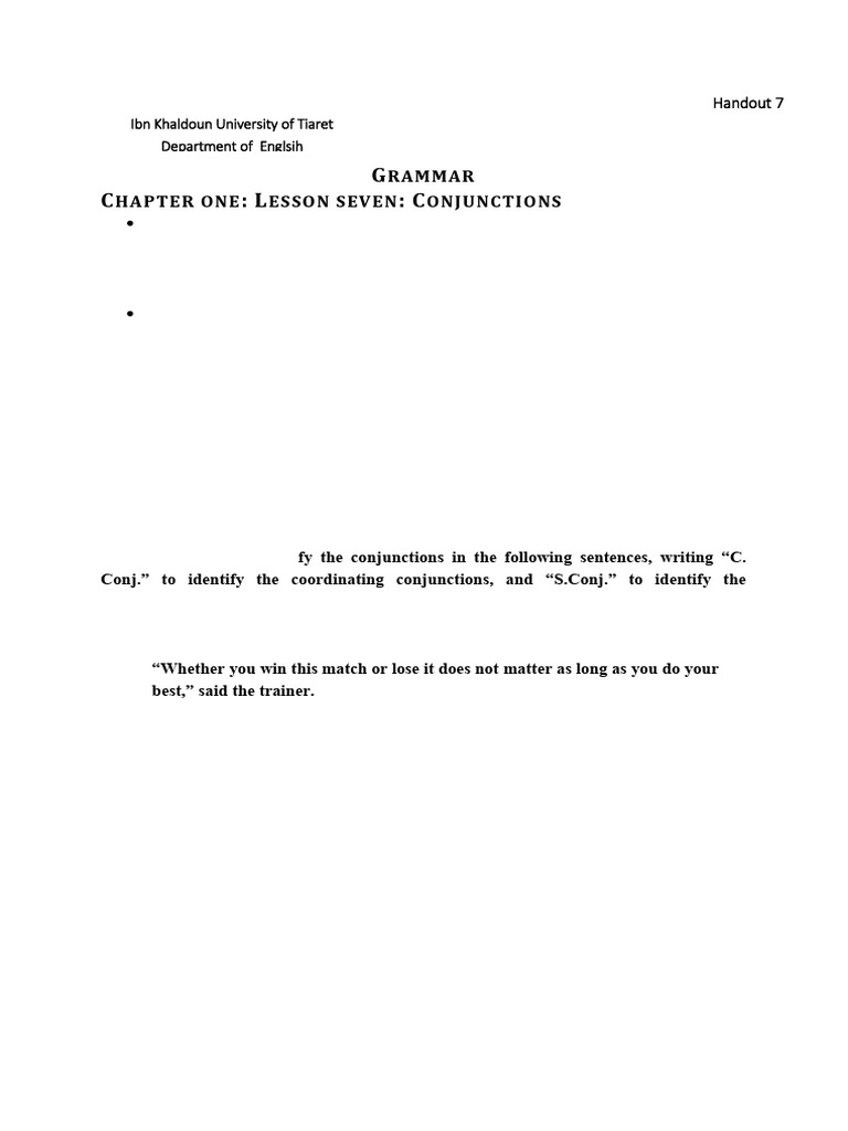 Conjunctions | PDF | Syntax | Semantics