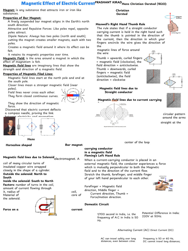 Magnetic Effects of Electric Current Explained | PDF | Magnetic Field ...
