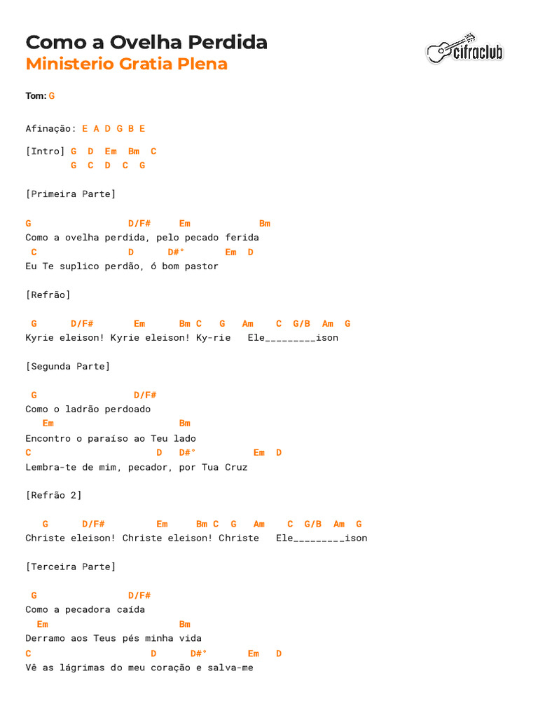 Letra e Acordes de 