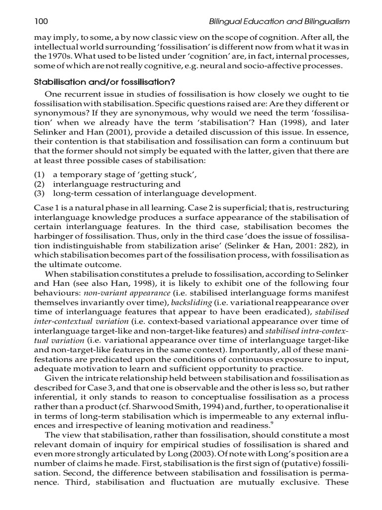 Fossilization Mistakes - 2 Solutions | PDF | Second Language ...