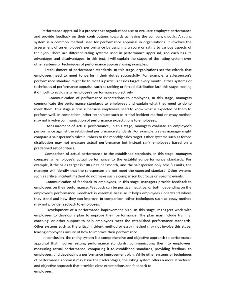 Stages of Rating System in Performance Appraisal | PDF | Performance ...