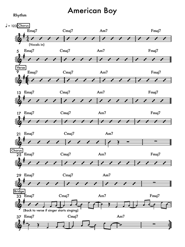 American Boy - Rhythm | PDF