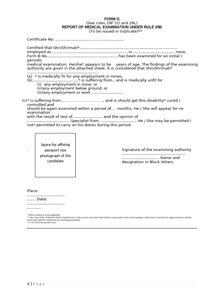 Medical Examination Report for Miners | PDF | Exhalation | Diseases And ...