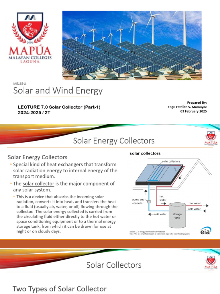 LECTURE 7.0 - SOLAR COLLECTOR (Part-1) | PDF | Solar Energy | Heat