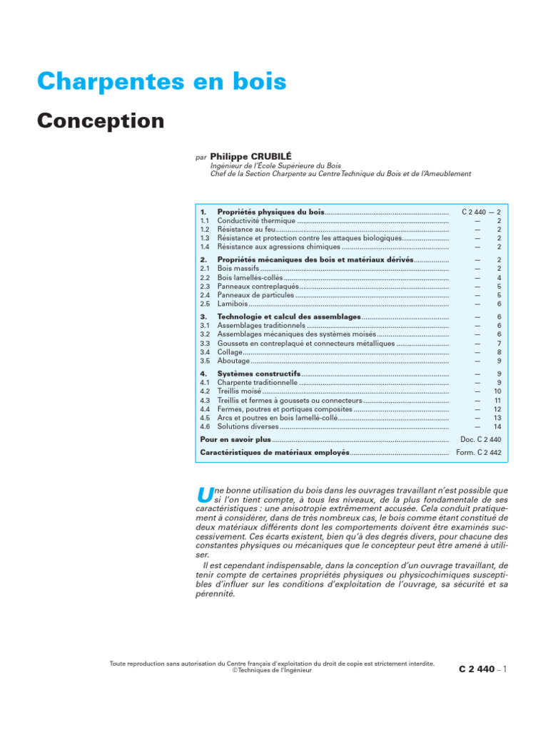 Conception de charpentes bois lamellé | PDF | Bois (matériau de ...