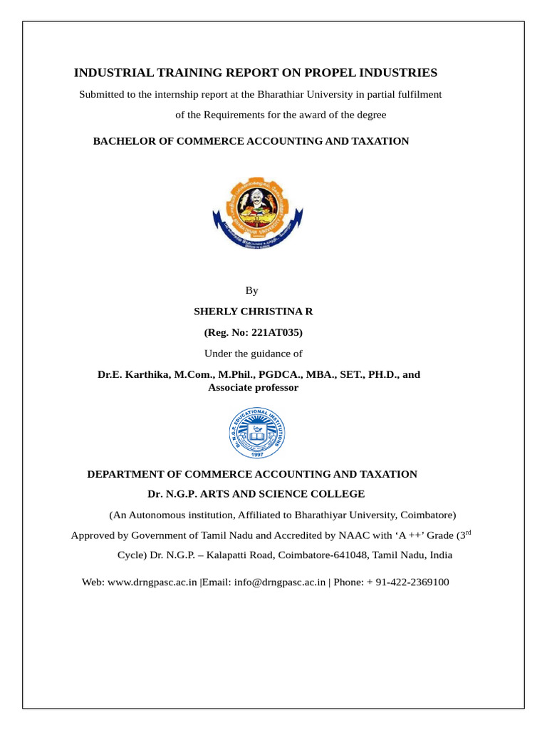 Industrial Training Report On Propel Industries | PDF | Textiles | Water
