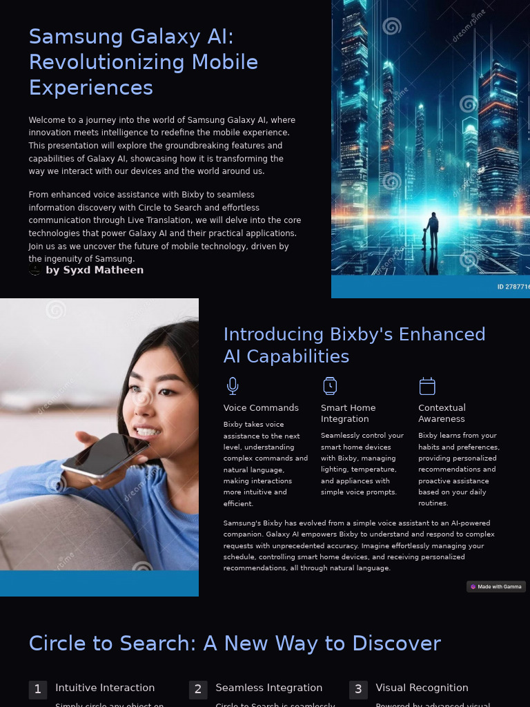 Samsung Galaxy AI: Transforming Mobility | PDF | Artificial ...