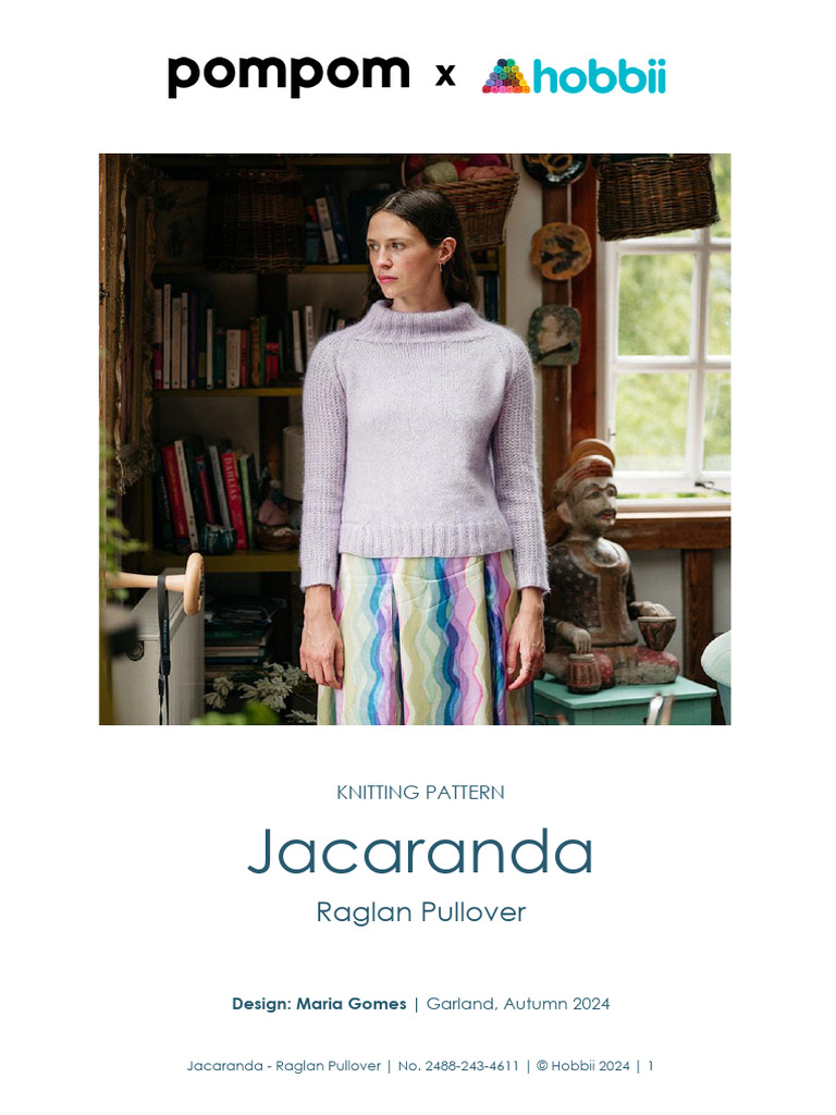 Jacaranda Raglan Pullover Us 1 | PDF | Knitting | Basic Knitted Fabrics