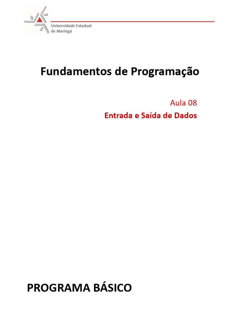 Fundamentos de Programação em C: I/O | PDF | Compilador | Programa de ...