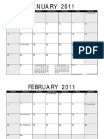 2011 Monthly Calendar Black Landscape