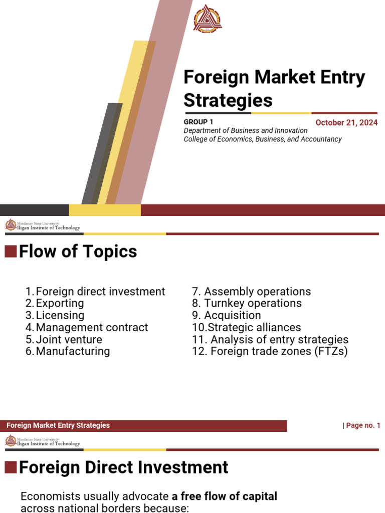 Foreign Direct Investment Strategies | PDF | Mergers And Acquisitions ...