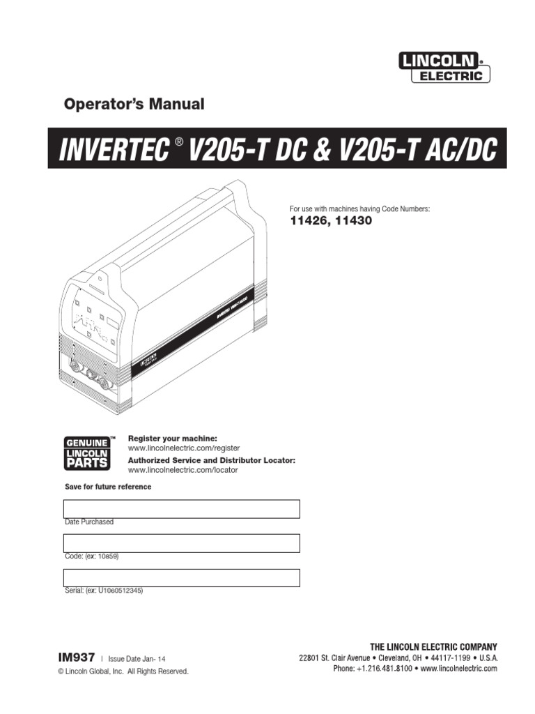 Invertec V205-T DC-ACDC | PDF | Welding | Construction