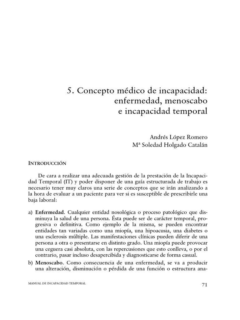 Guía sobre Incapacidad Temporal y Baja Laboral | PDF | Cuidado de la ...
