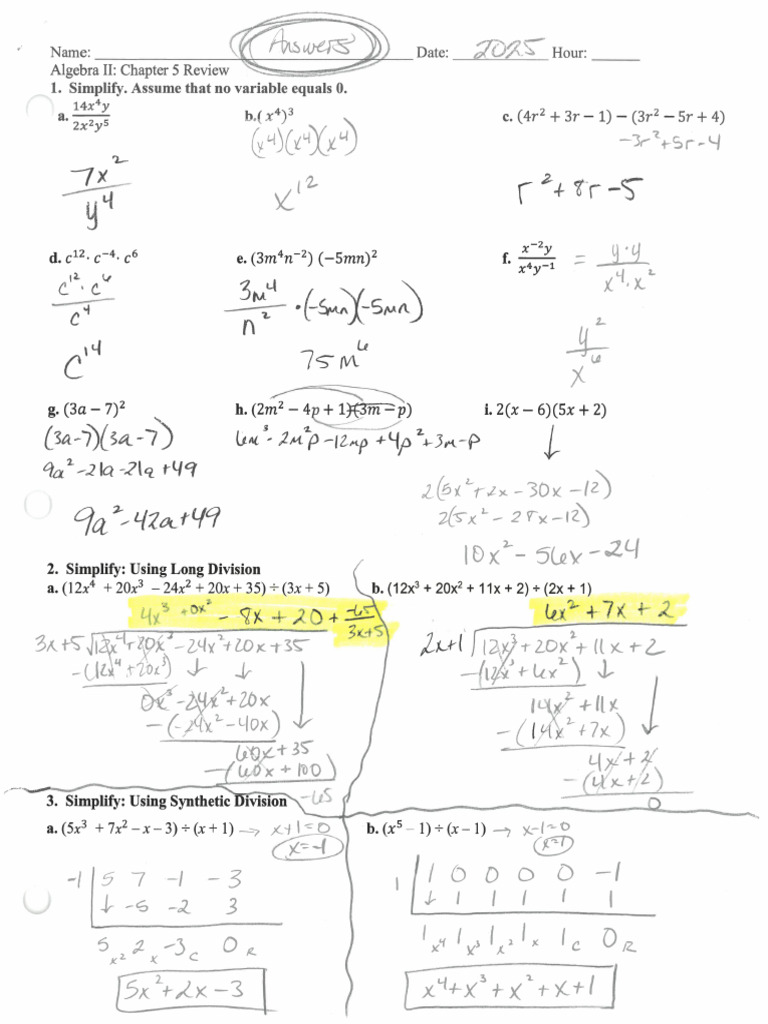 CH 5 Review 2025 Answers | PDF