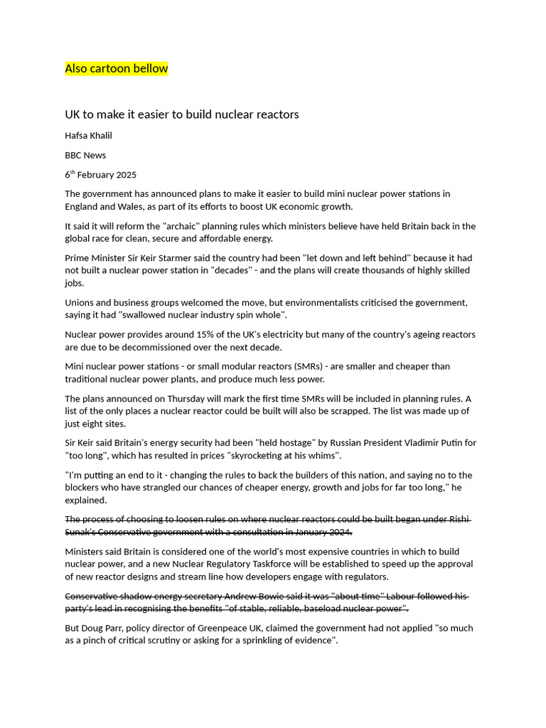 UK To Make It Easier To Build Nuclear Reactors | PDF | Nuclear Power ...