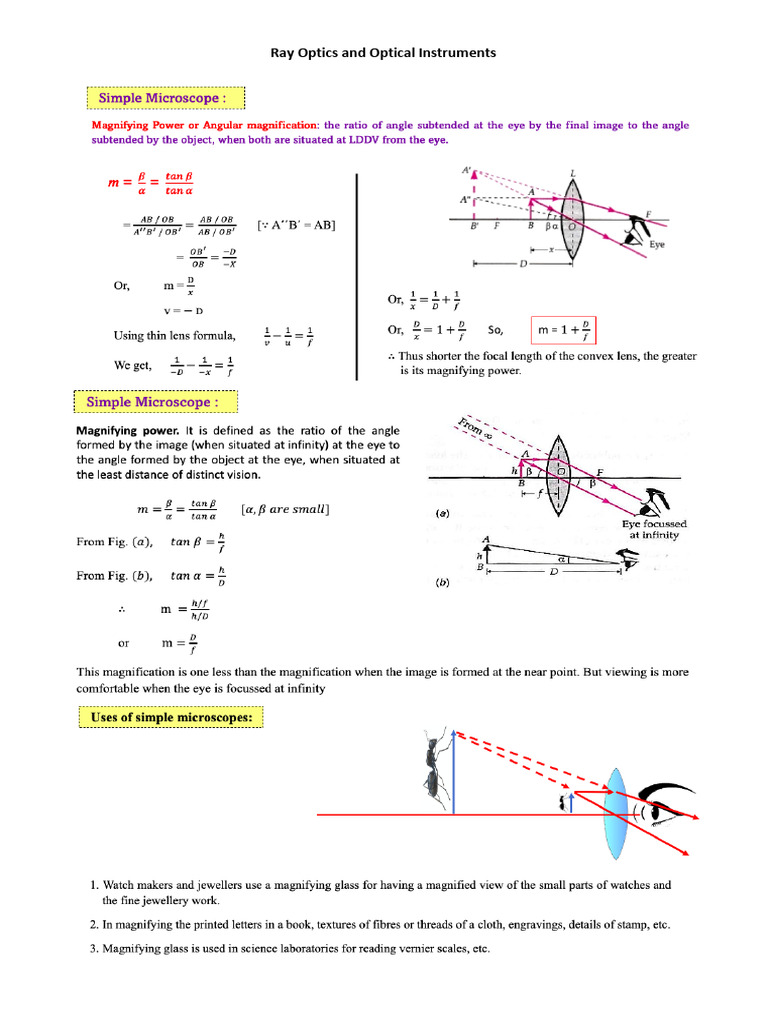Ray Optics and Instruments Explained | PDF