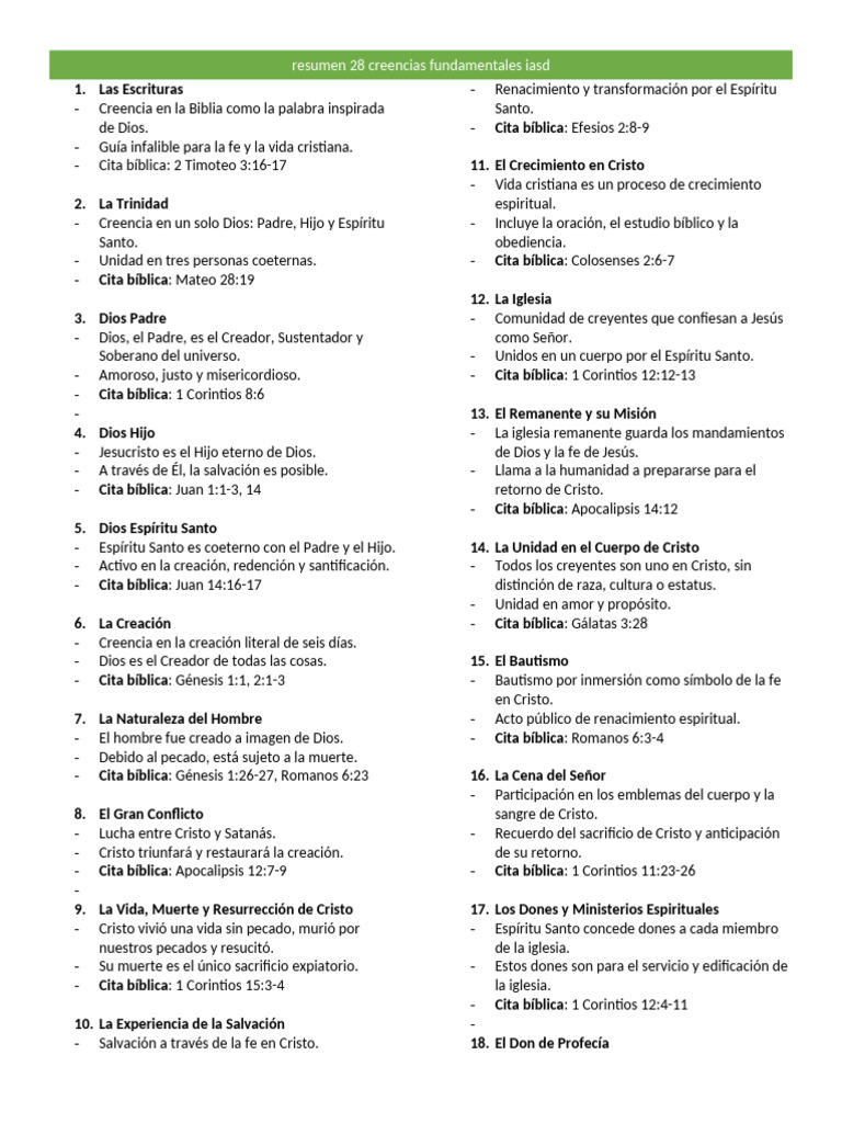 28 Creencias de la Iglesia Adventista | PDF | Cristo (título ...