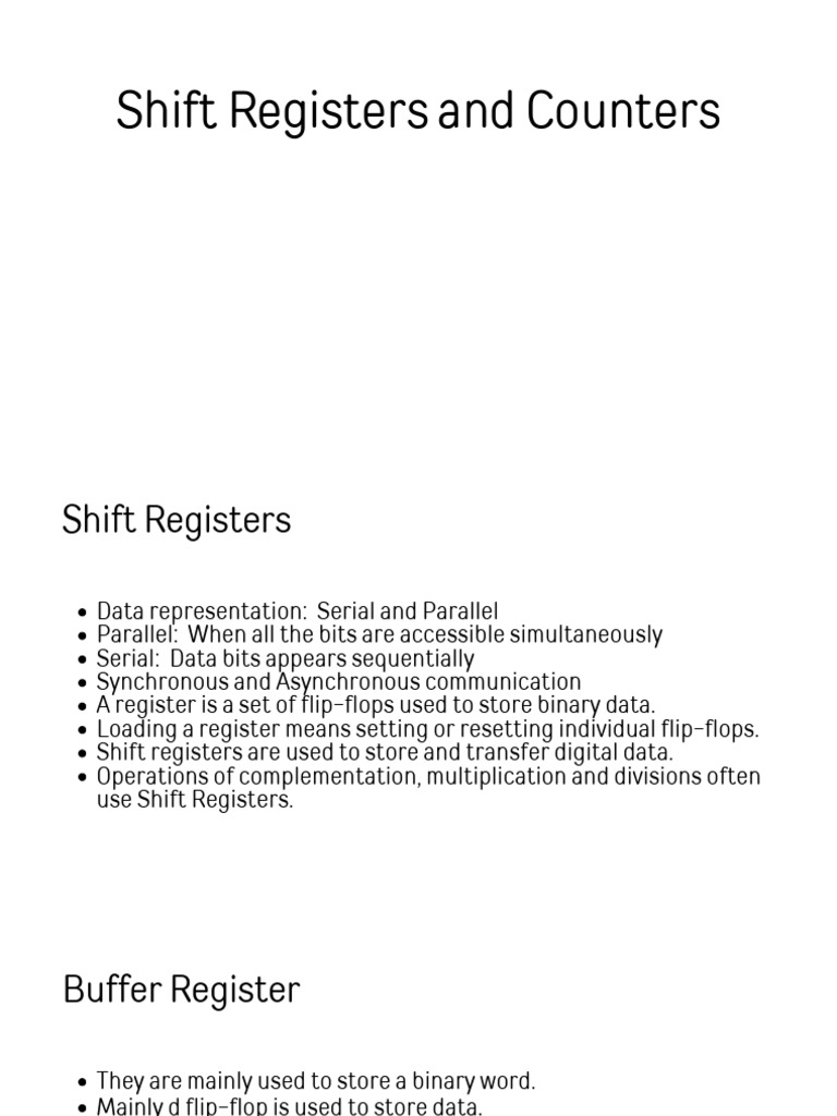Shift Registers and Counters Explained | PDF | Electronic Engineering ...