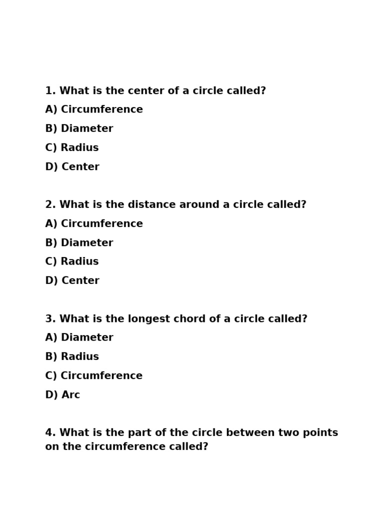 Circle and Number Theory Quiz Questions | PDF | Line (Geometry) | Circle