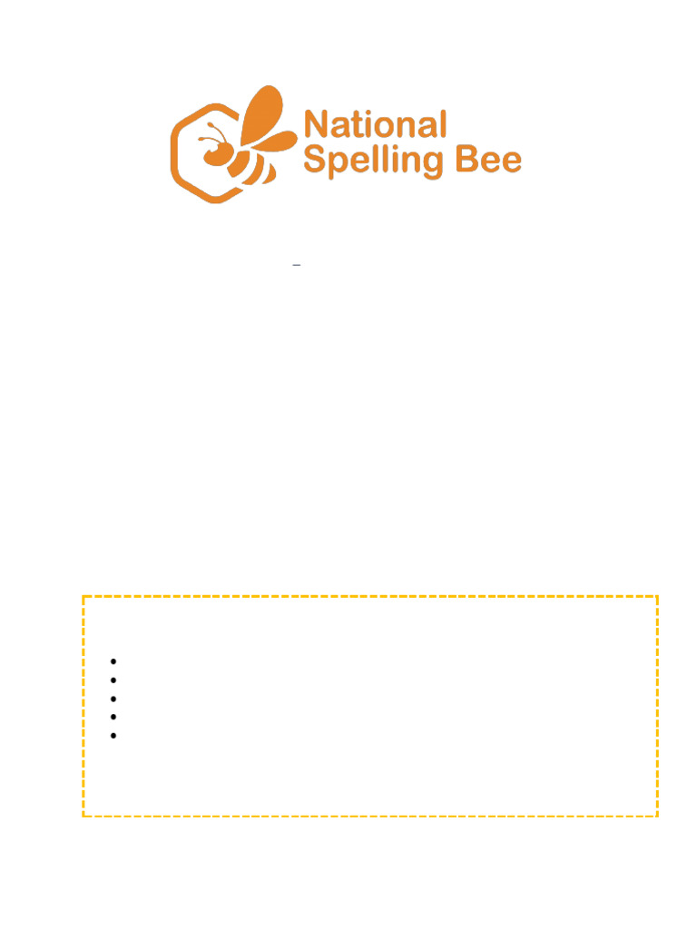2022 National Spelling Bee Candidate Paper | PDF | Spelling | Writing