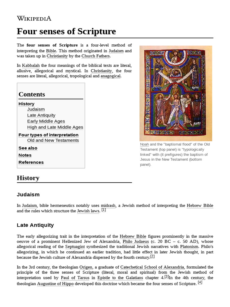 Four Senses of Scripture Explained | PDF