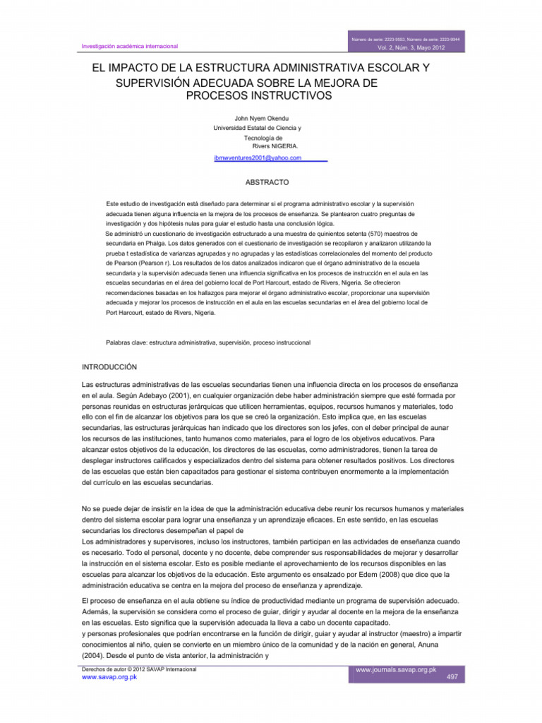Supervisión y Estructura Escolar Efectiva | PDF | Enseñando | Maestros