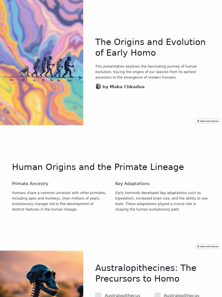 Early Homo Evolution: Key Milestones | PDF | Homo | Human
