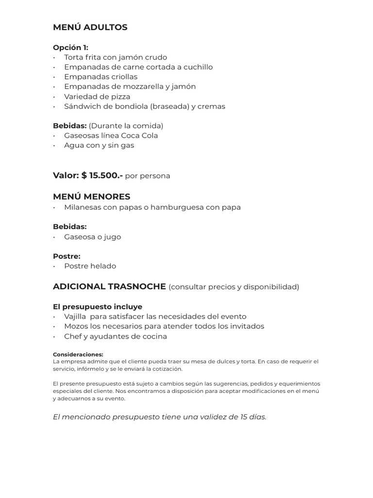 Menu General Completo C Precio | PDF | Postres | Hamburguesas