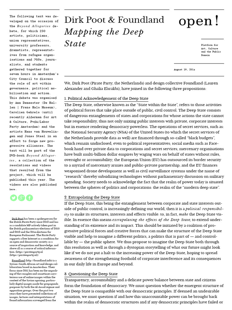 Mapping the Deep State Dynamics | PDF | Democracy | Political Ideologies