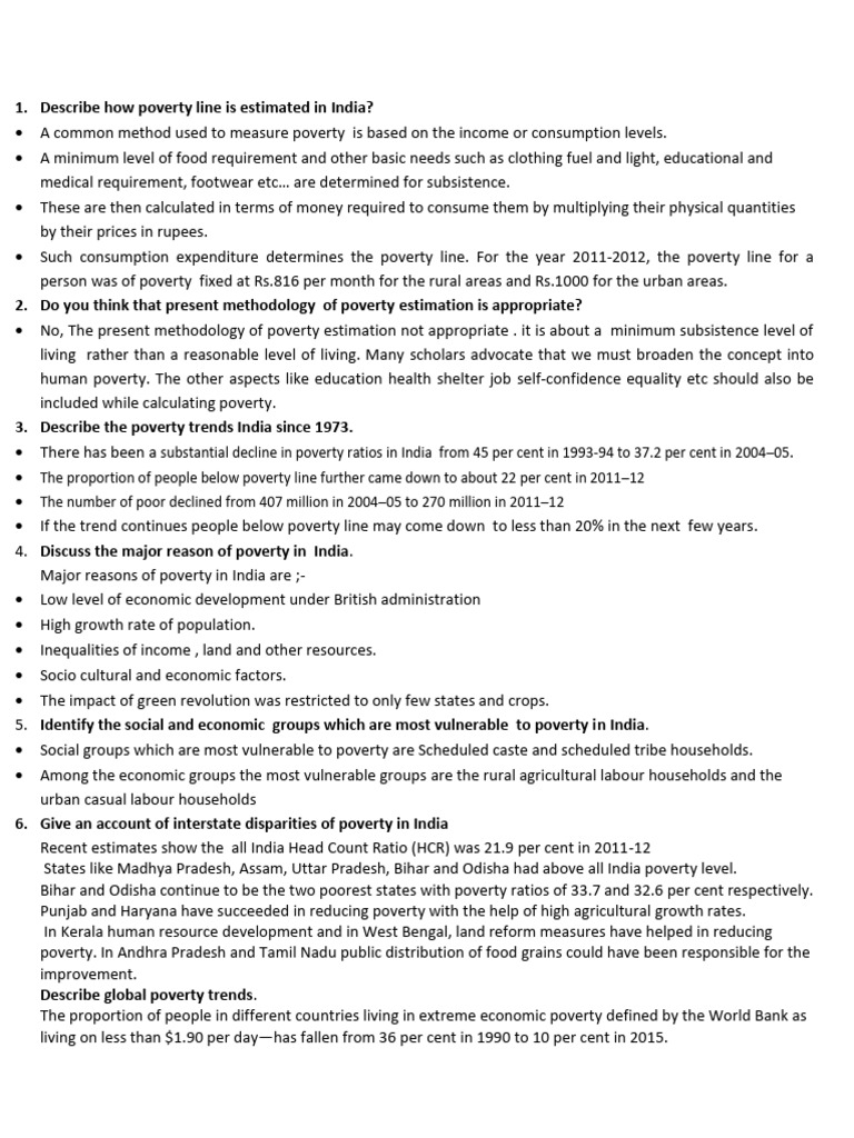 Understanding Poverty in India: Trends and Challenges | PDF | Poverty ...