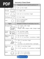 Geometry Cheat Sheet | PDF | Triangle | Area