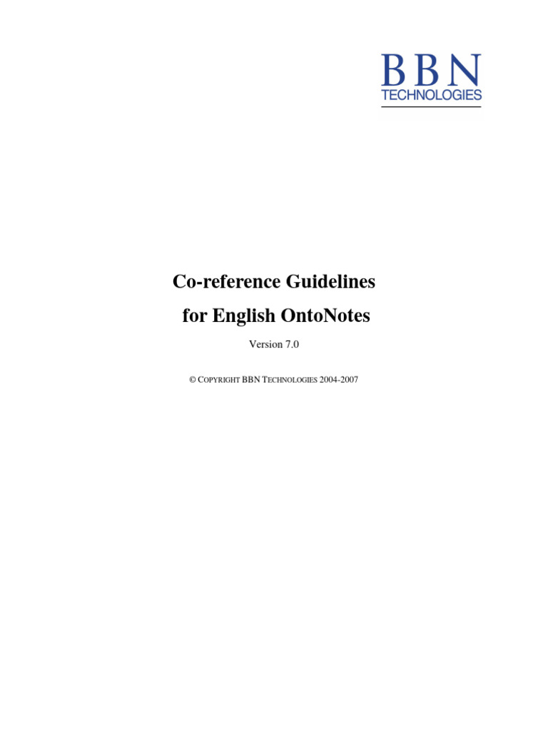 English-Coreference-Guidelines Ontonotes | PDF | Noun | Pronoun