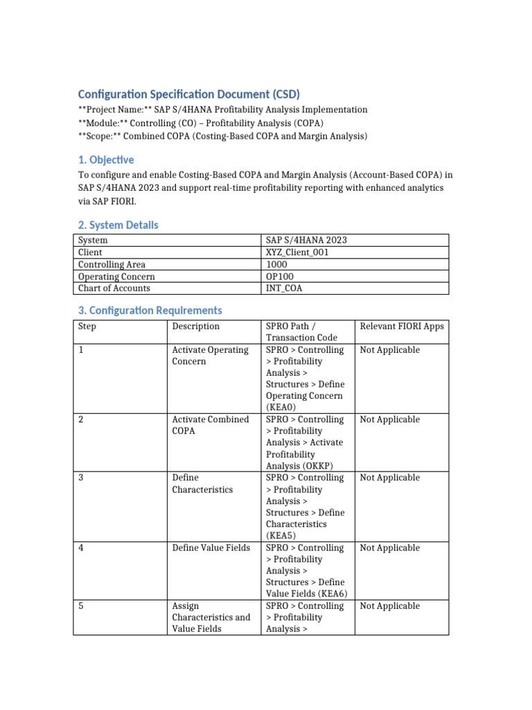 SAP S/4HANA COPA Configuration Guide | PDF | Profit (Economics ...