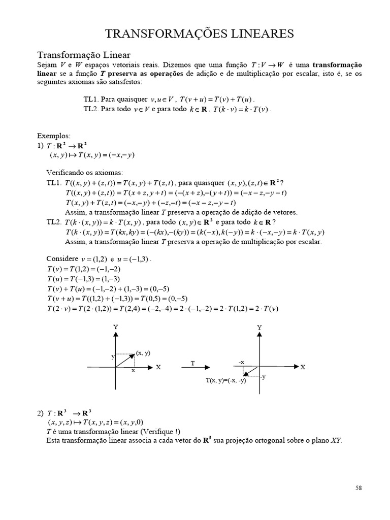Apostila Cap2 Transformacao Linear | PDF | Espaço vetorial | Mapa linear