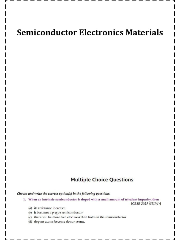 Semiconductor All Pyq | PDF