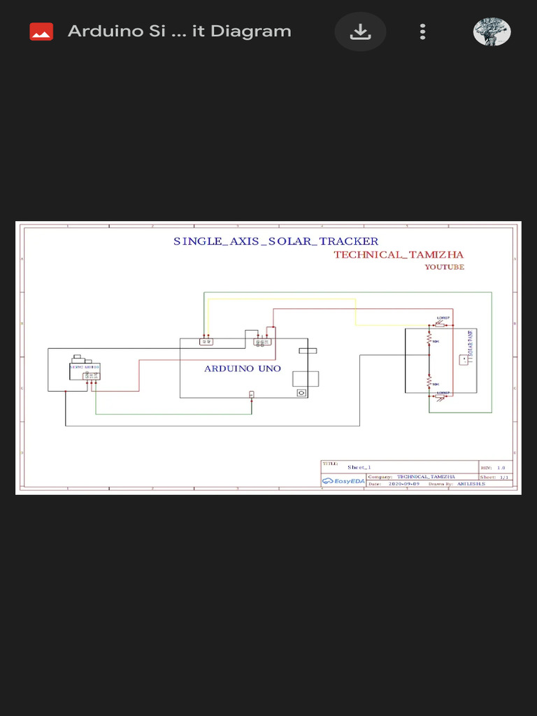 Arduino Single Axis Solar Tracker Circuit Diagram - Google Drive | PDF