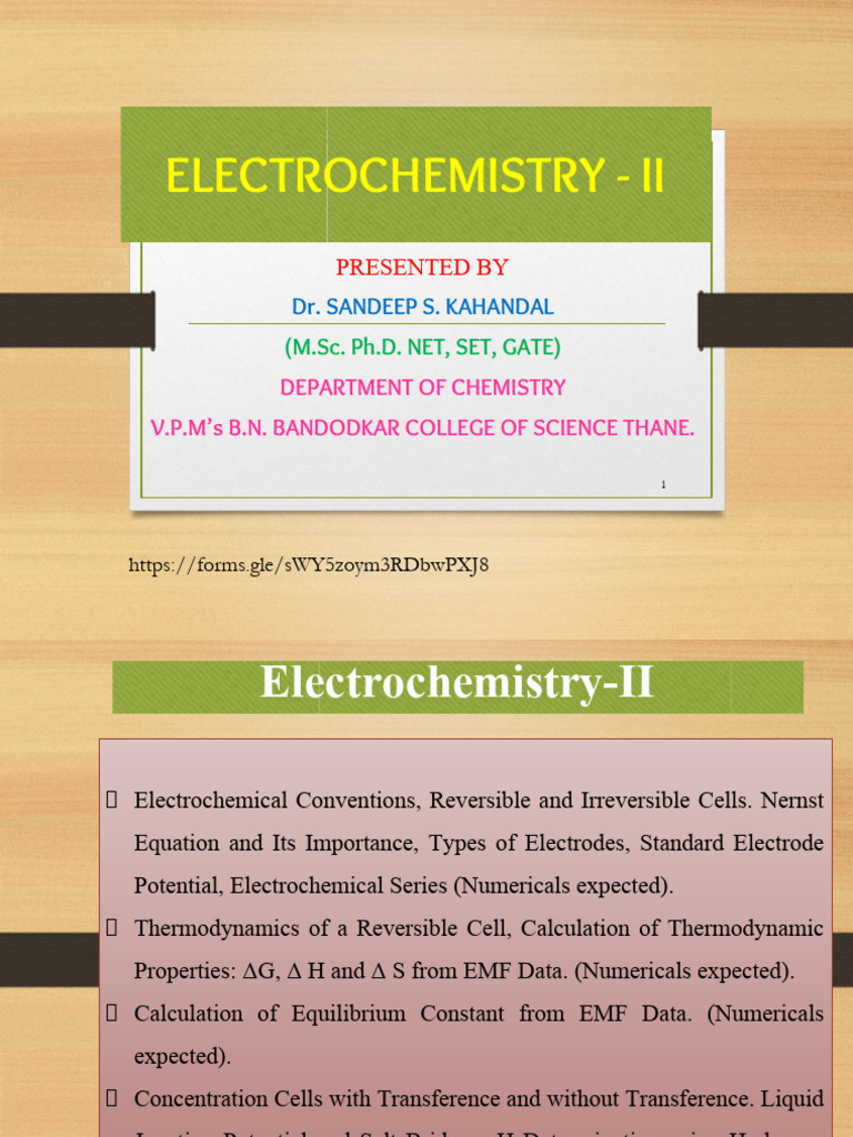 Electrochemistry II: Concepts & Applications | PDF | Redox ...