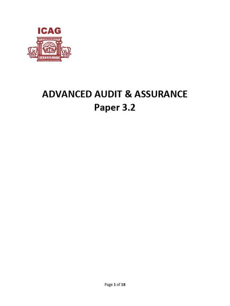 2024-2029 Advanced Audit & Assurance Syllabus | PDF | Going Concern | Audit