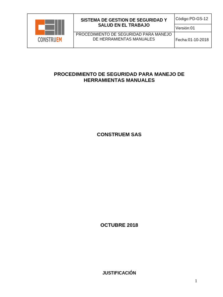 Seguridad en Manejo de Herramientas Manuales | PDF | Martillo | Tornillo