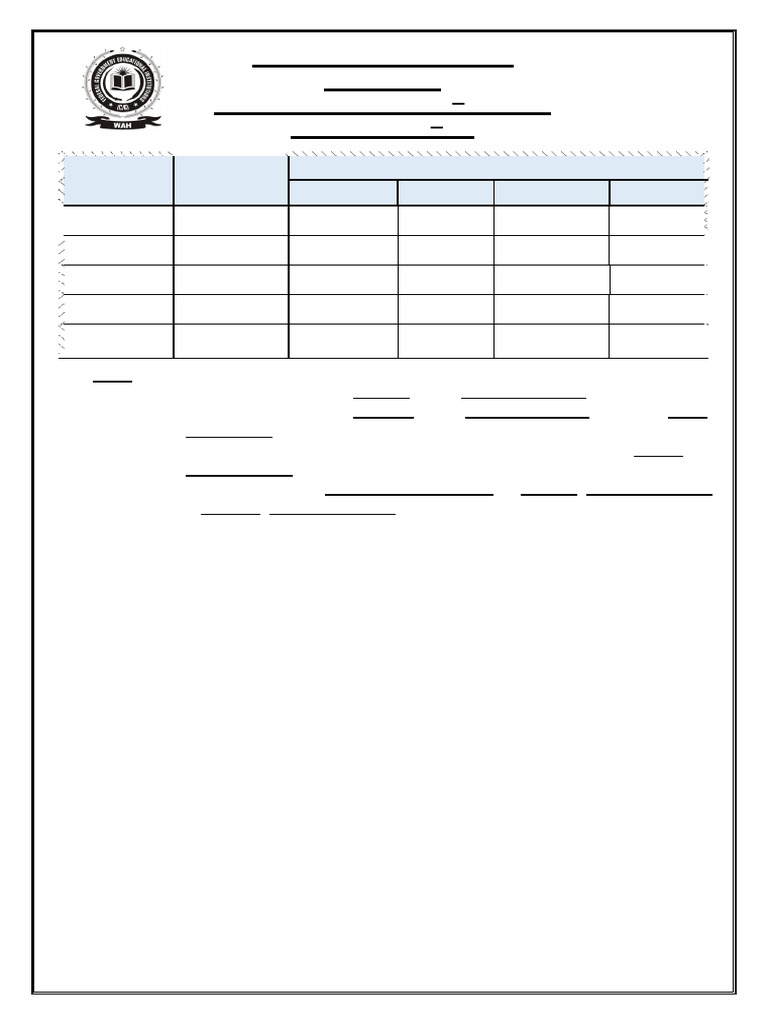 2024-25 FGEIs Wah Region Exam Schedule | PDF
