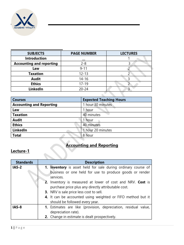 CAF Revision Notes -1 | PDF | Taxes | Deferred Tax