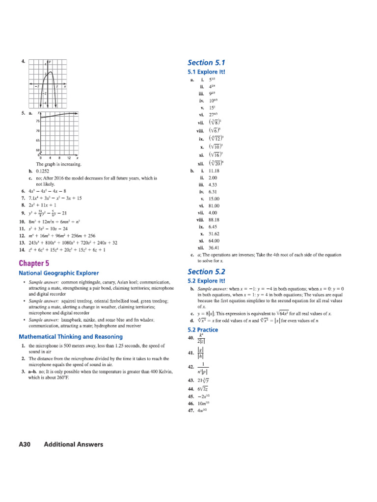 Aditional-Answers HW Chapter 4 Test Review | PDF